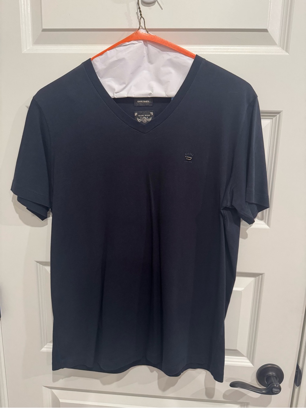Diesel Men's V-Neck T-Shirt in Navy